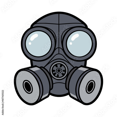 gas mask vector illustration isolated on white background