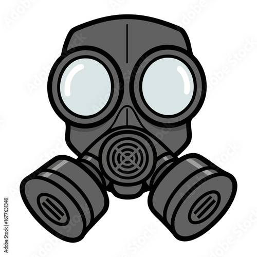 gas mask vector illustration isolated on white background