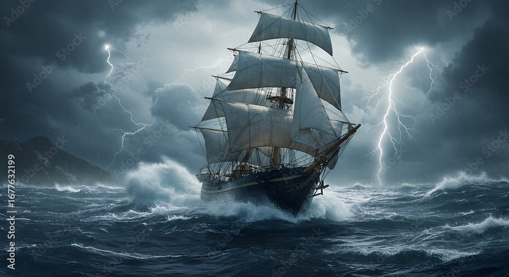 custom made wallpaper toronto digitalStormy sea adventure sailing ship