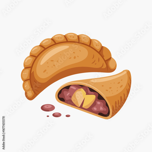 Colombian Empanadas with Potato and Beef Illustration