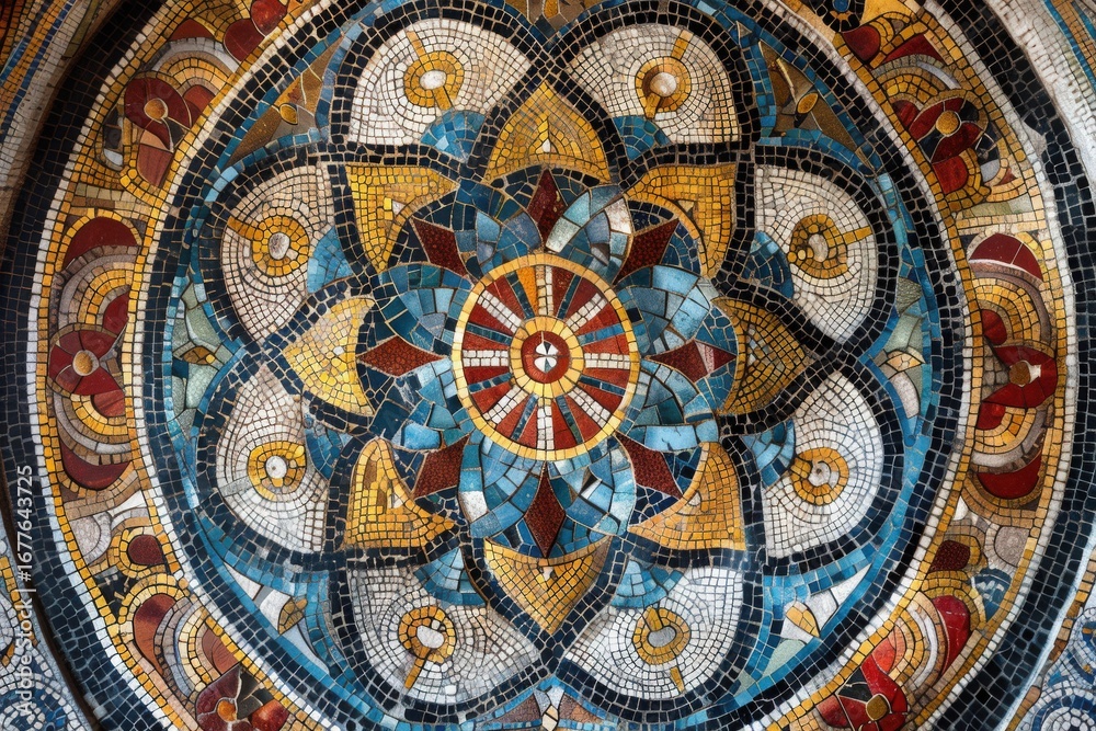 Fototapeta premium Byzantine Mosaic Art on White Background