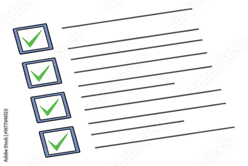 Checklist with completed tasks and checkboxes indicating successfully done items a symbol for productivity and efficiency in project management and goal achievement