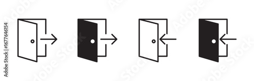 sign in and sign out app vector symbol logout and login, arrow and door icon exit and entry vector icons . 