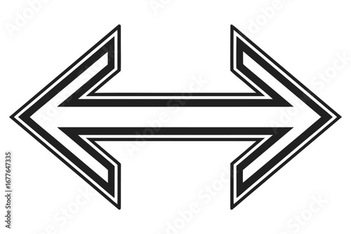 Directional Arrows Pointing Left and Right Illustrating Choice and Opposition in a Minimalist Design Graphic
