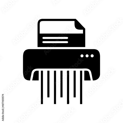 Paper Shredder Machine Icon Silhouette
