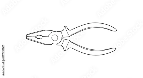 Line art illustration of pliers a hand tool for gripping and cutting