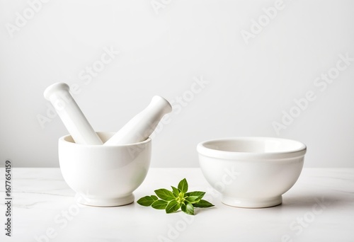 A mortar and pestle sitting on top of a table.