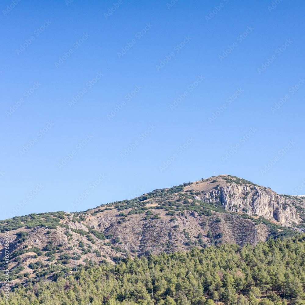 Fototapeta premium mountain landscape with blue sky and clouds