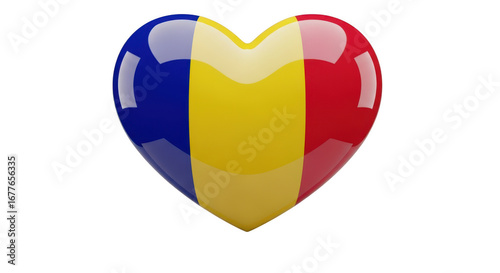 Free Download Heart shaped flag of romania isolated on transparent background - GFXLoad