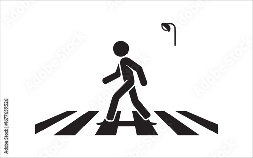 pedestrian crossing sign with arrow