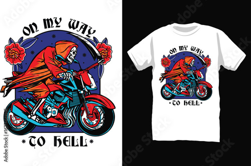 On my way to hell t-shirt design