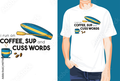 Paddle Coffee t-shirt design unique idea