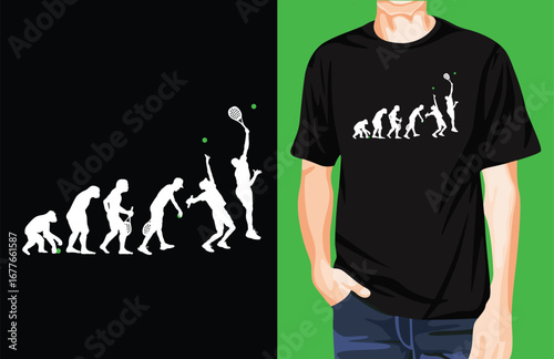 Paddle tennis evolution t-shirt design unique idea-01