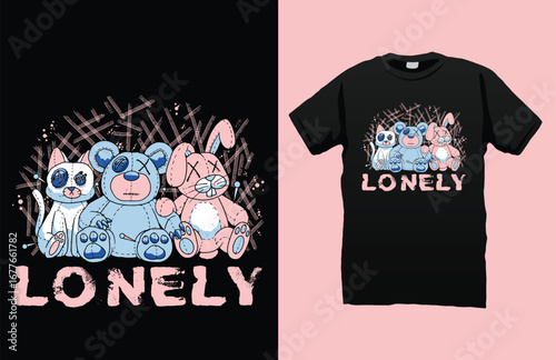 Pastel goth stuffed animals t-shirt