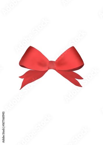 red bow isolated on white