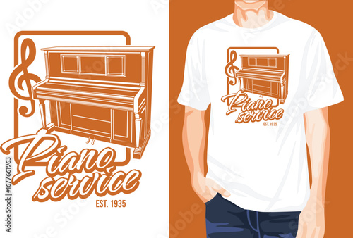 Piano t-shirt design unique idea
