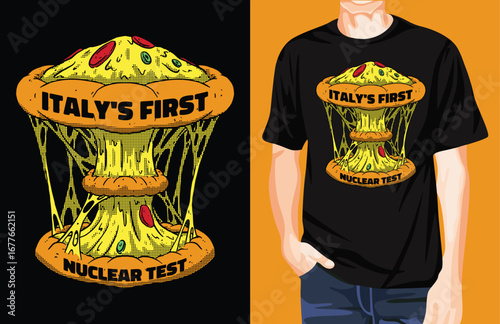 Pizza mushroom cloud t-shirt design