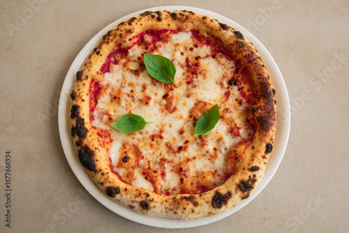 traditional italian pizza margherita with tomato sauce and mozzarella cheese isolated