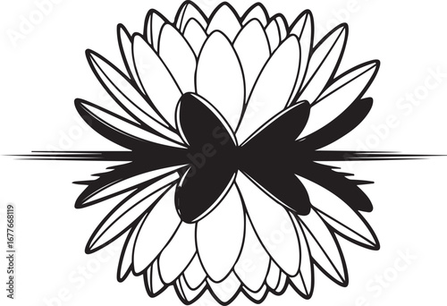 Black and white floral design flower bloom