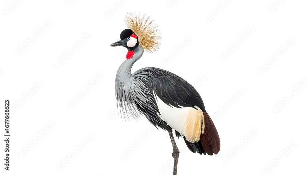 Obraz premium Grey crowned crane profile