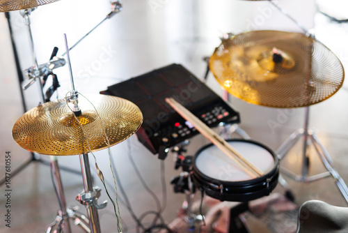 Canvas Print modern drum kit at a performance