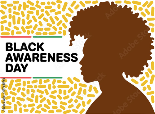 Celebrate black awareness day with afro silhouette vector art