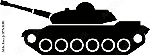 Tank vector icon military vehicle army war machine silhouette
