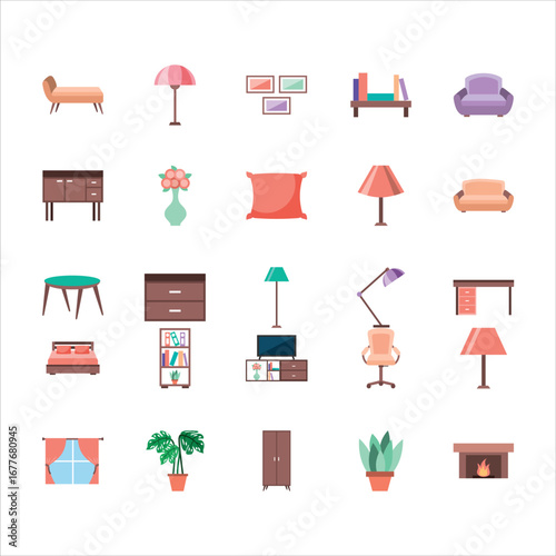 Different Furniture for home and office icons Best File for downloads