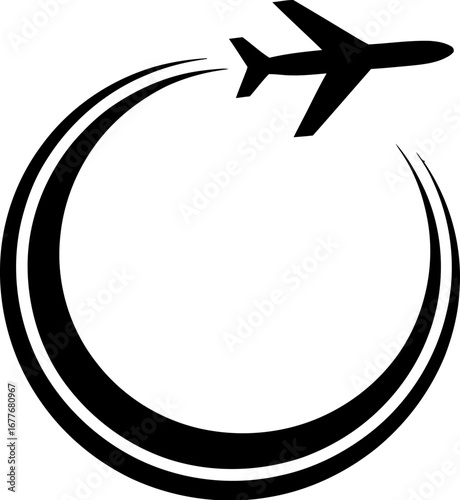 Airplane travel logo design vector flight journey illustration