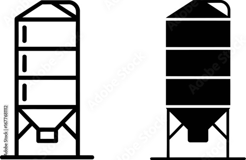 Grain silo icon agricultural storage facility vector design