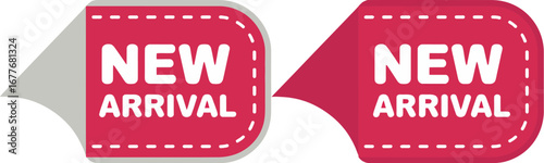 Two red corner stickers announcing new arrival products