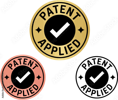 Patent applied stickers vector design for product innovation