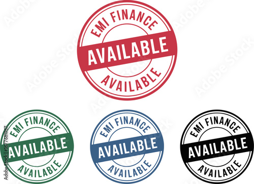 Emi finance available stamp vector illustration set design