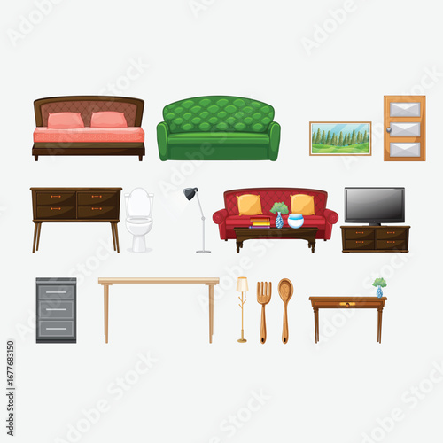 Different Furniture for home and office icons Best File for downloads