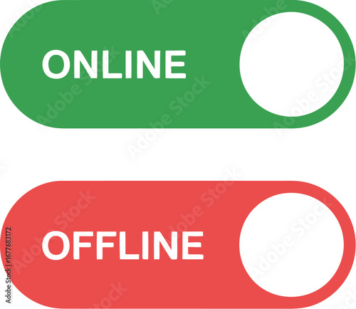 Online offline toggle switch vector illustration concept