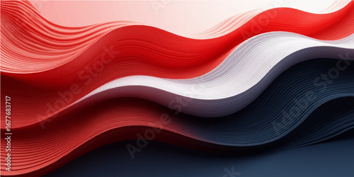 Abstract red wave vector illustration with a vibrant flowing color and curve pattern on a modern business backdrop