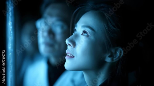 Business Elite Focused on Staring at Screen