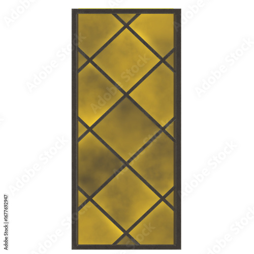 3D rendering illustration of a medieval lattice window