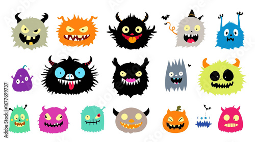 Wallpaper Mural set of halloween monsters Torontodigital.ca