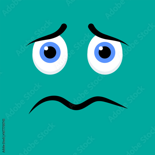 Worried Emotion Sticker Face