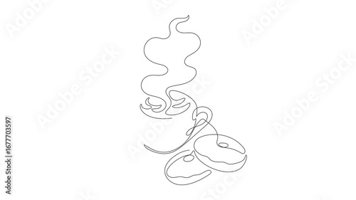 Minimalist style single line illustration. 4K video