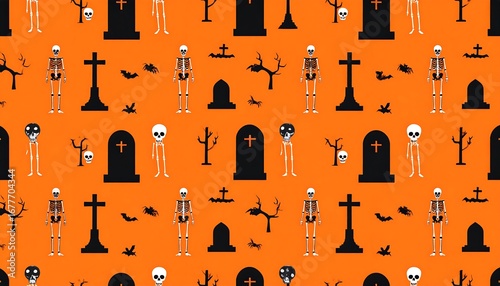 Halloween Cemetery Pattern