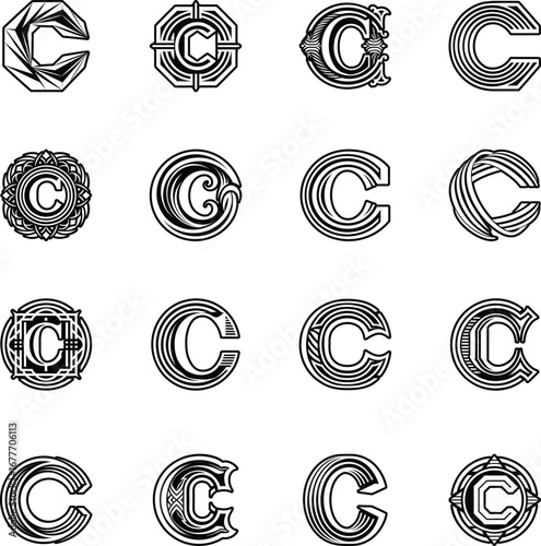 Collection of Glyph Style C Logo Art 

