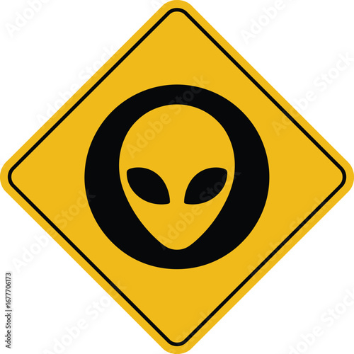 Alien Crossing Warning Sign