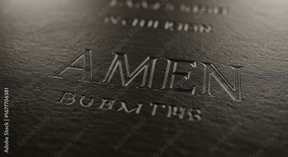 Fototapeta premium Engraved text amen design background image