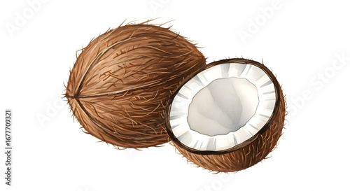 Watercolor Coconut Illustration