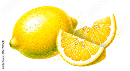 Watercolor Lemon Illustration