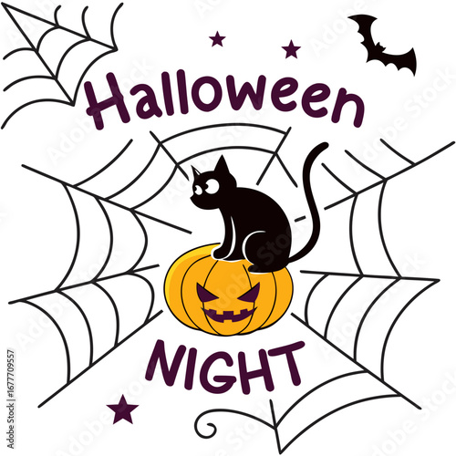 It captures the main elements (Halloween, pumpkin, bats) in a straightforward way