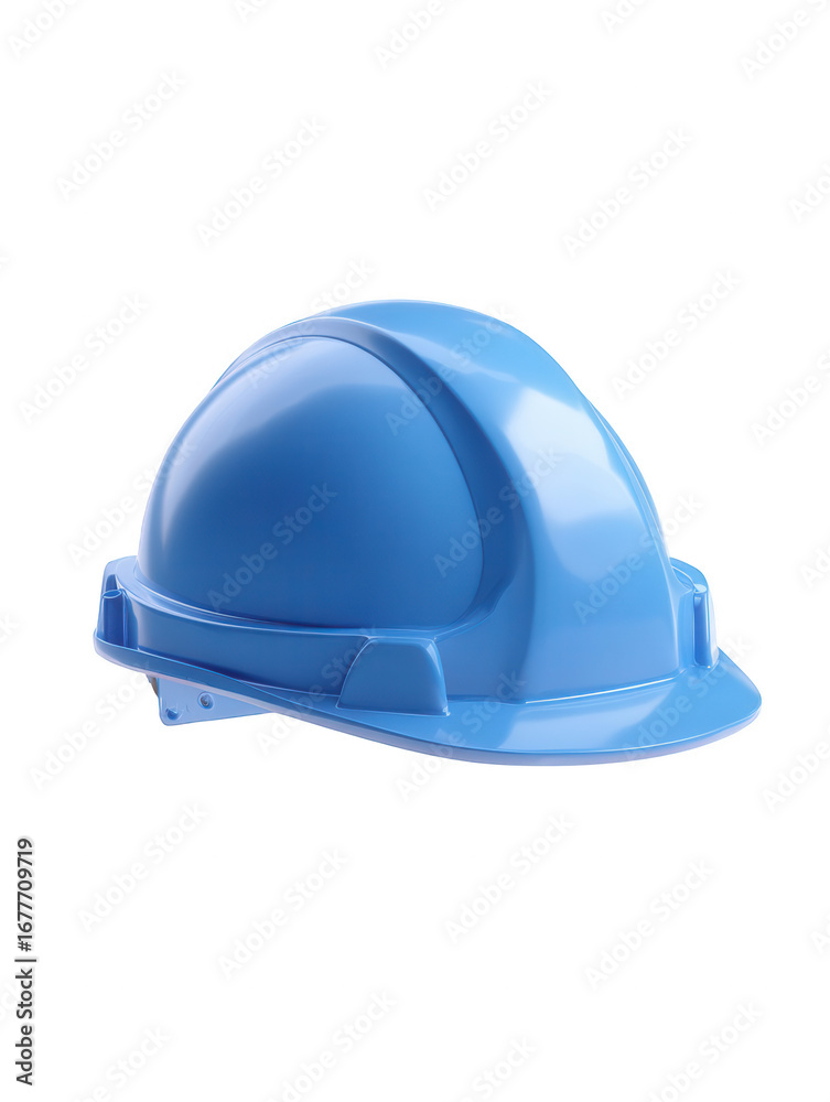 Fototapeta premium Blue construction hard hat isolated on transparent background