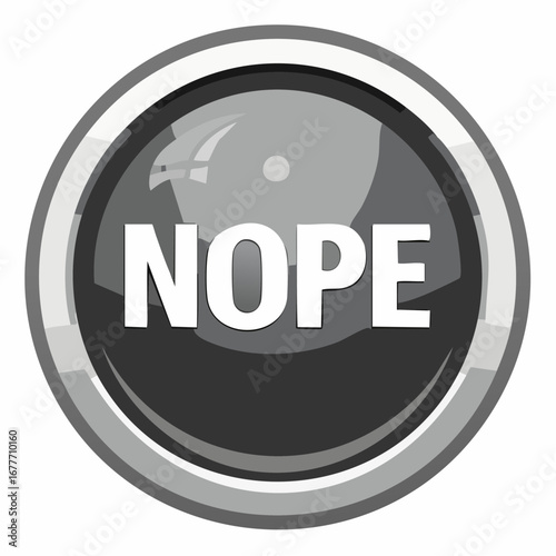 NOPE Outline Typography Button Design